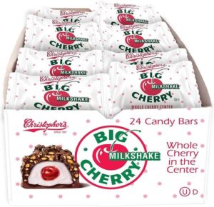 Christophers Big Cherry Milkshake Cordial Chocolate Bar 1.75oz 24ct
